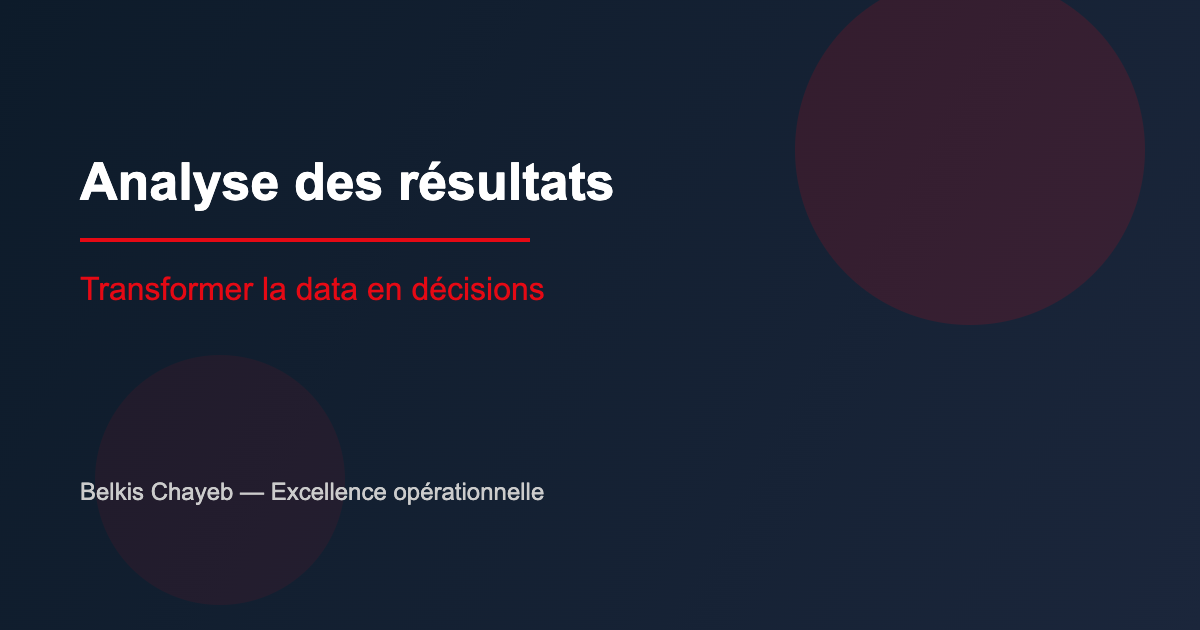 Analyse des résultats : transformer la data en décisions