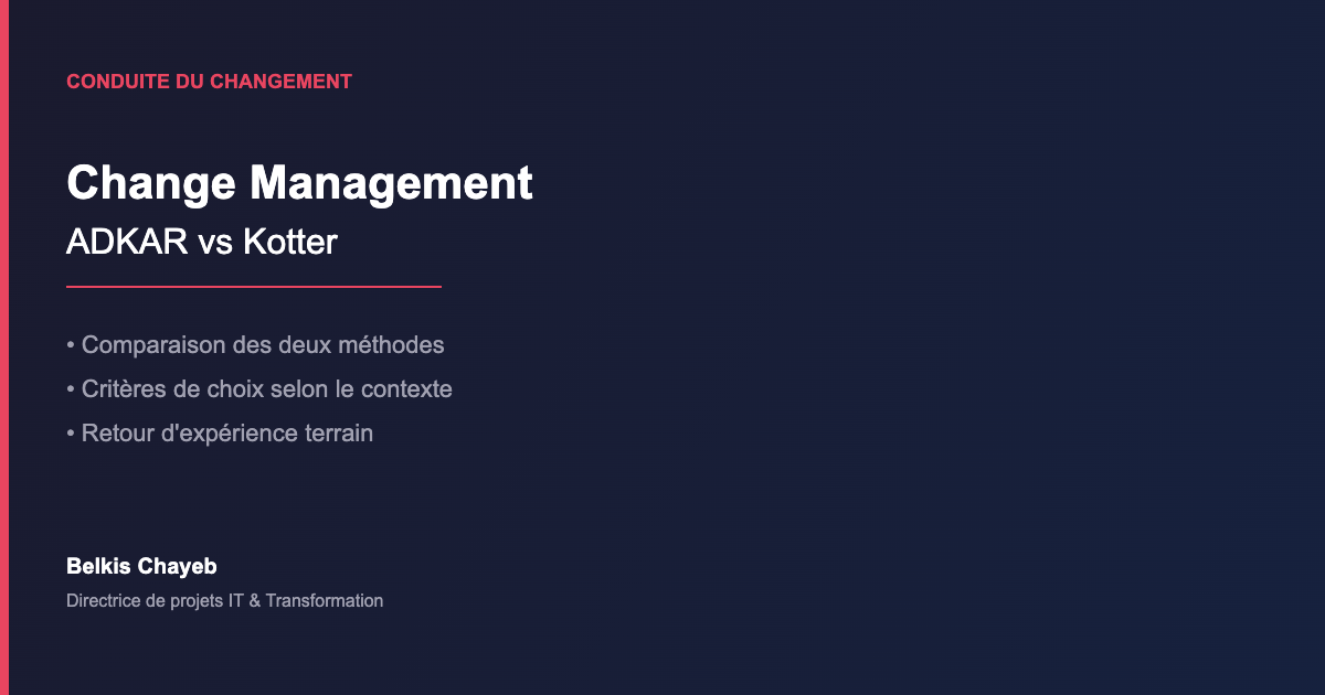Change management comparaison ADKAR Kotter