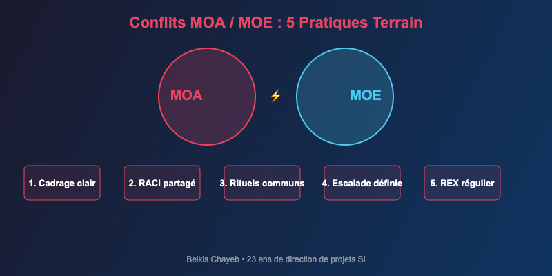 5 pratiques terrain pour resoudre les conflits MOA MOE