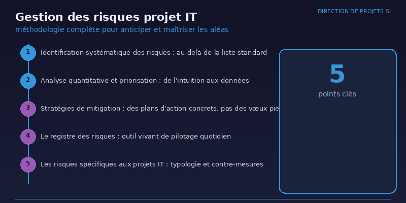 Gestion des risques projet IT : méthodologie complète pour anticiper et maîtriser les aléas