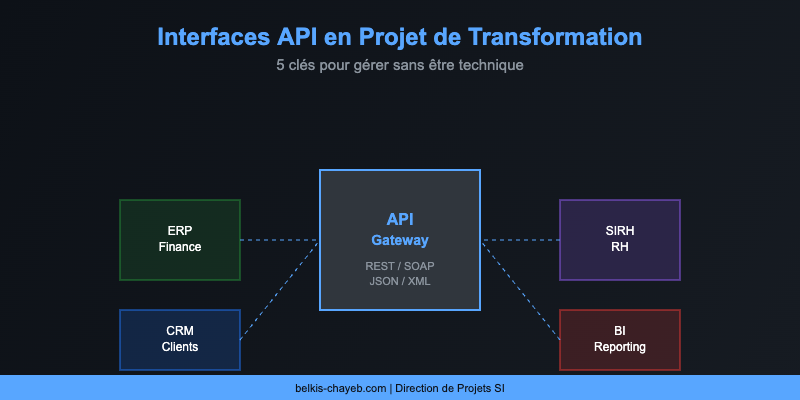 Interfaces API projet transformation : schema de connexion entre systemes