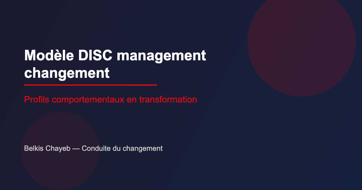 Modèle DISC management changement : profils comportementaux