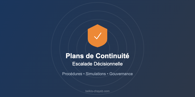 Plans de continuité et escalade décisionnelle : gérer l'imprévu opérationnel 1 Plans de continuité et escalade décisionnelle