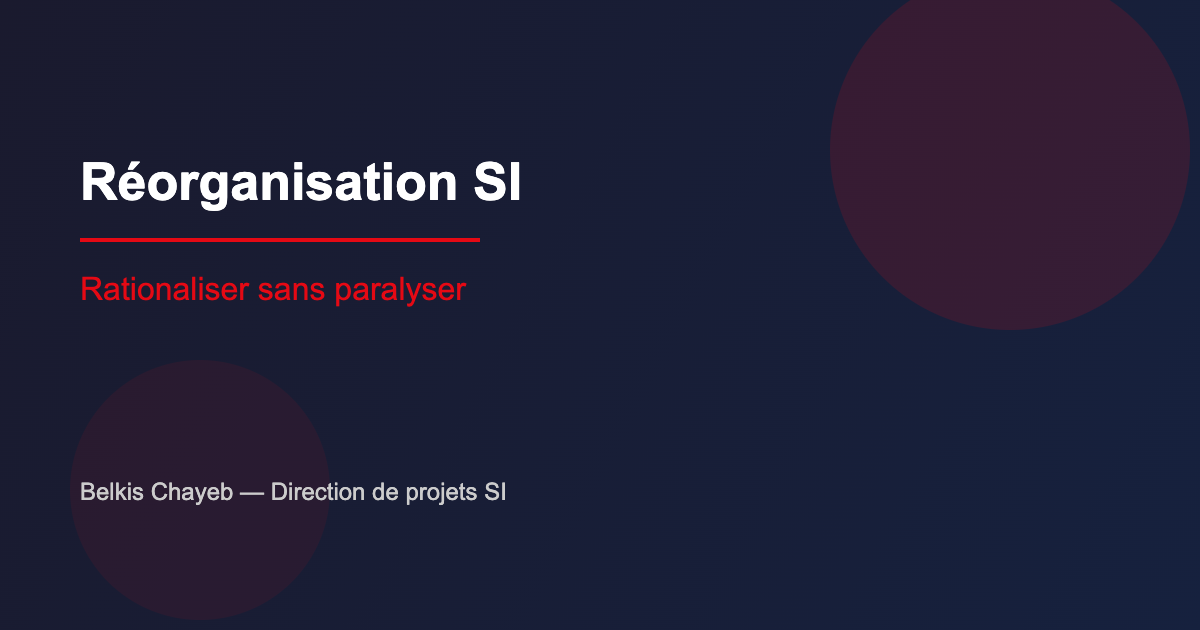 Réorganisation SI : rationaliser les applications