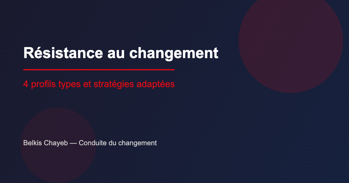 Résistance au changement : profils types et stratégies