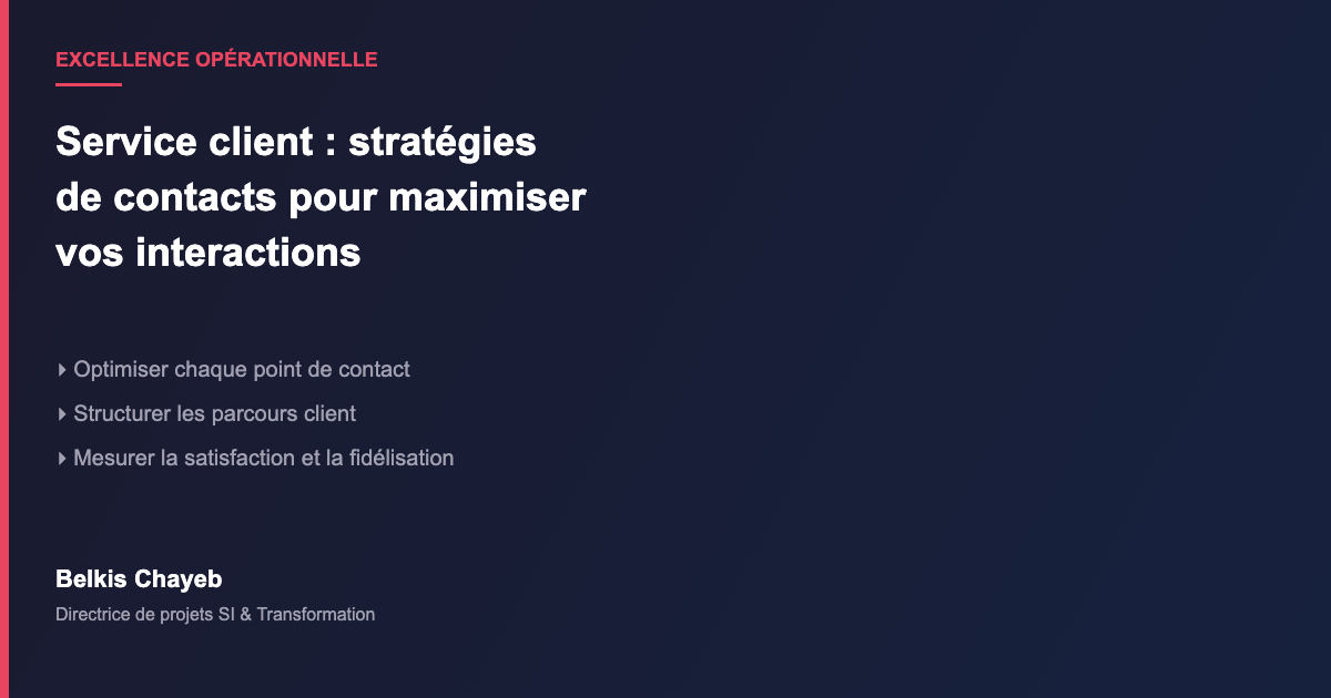 Service client stratégies de contacts
