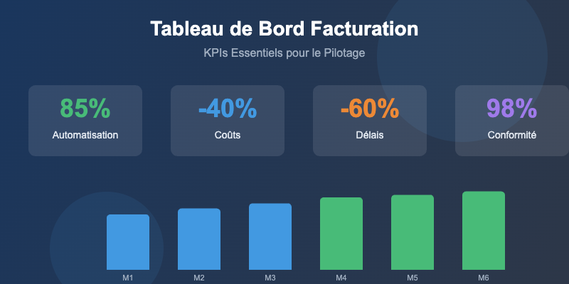 Tableau de bord facturation avec KPIs essentiels